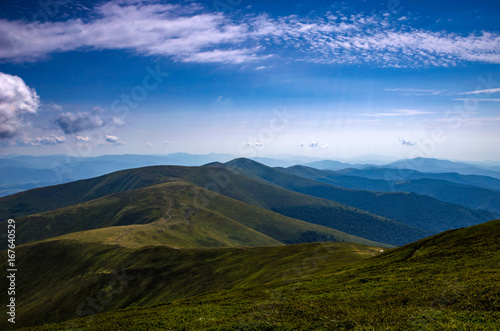 Background landscape with Ukrainian Carpathian Mountains in the Pylypets