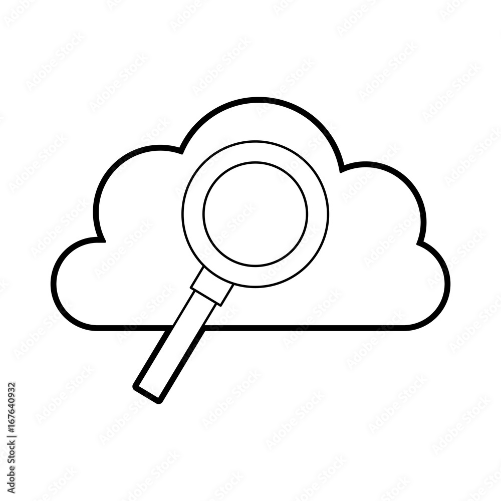 cloud computing with magnifying glass vector illustration design cloud computing with magnifying glass vector illustration design