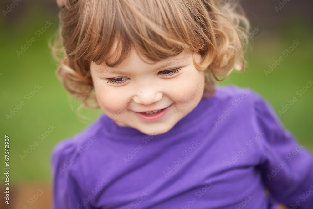 closeup outdoor portrait of cute little girl closeup outdoor portrait of cute little girl