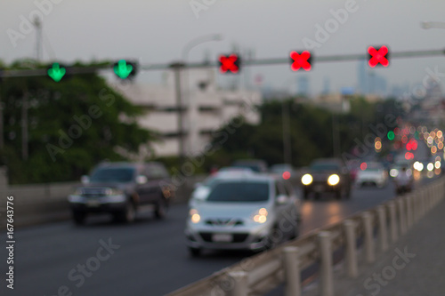 Wallpaper Mural Blur image of car light and traffic in the city for abstract background Torontodigital.ca