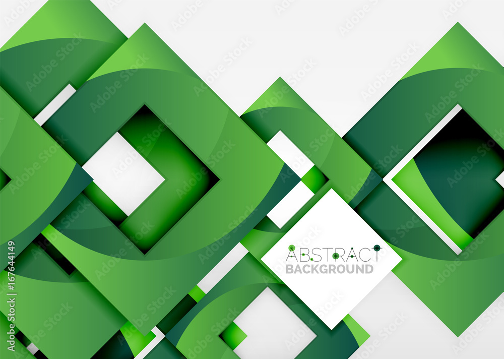 Squares geometric object in light 3d space, abstract background Squares geometric object in light 3d space, abstract background