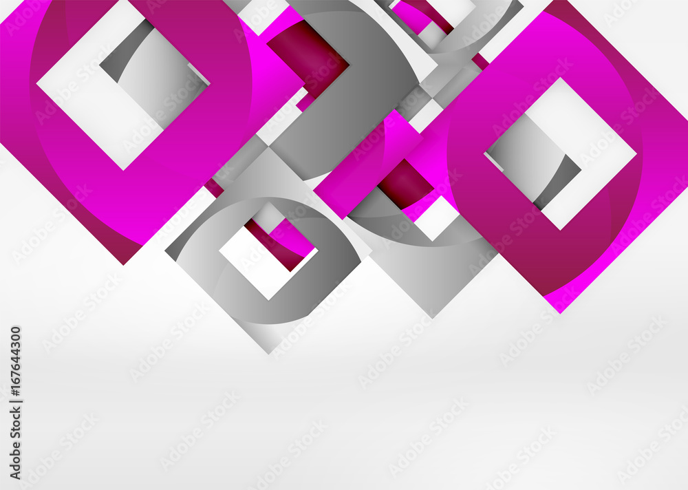 Squares geometric shapes in light grey 3d space Squares geometric shapes in light grey 3d space