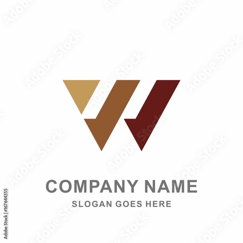 Geometric Triangle Strips Wood Letter W Architecture Interior Construction Business Company Stock Vector Logo Design Template 