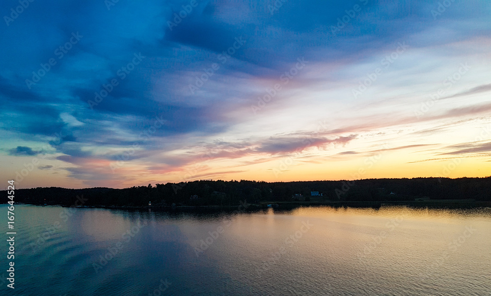 sunset at the archipelago of sweden