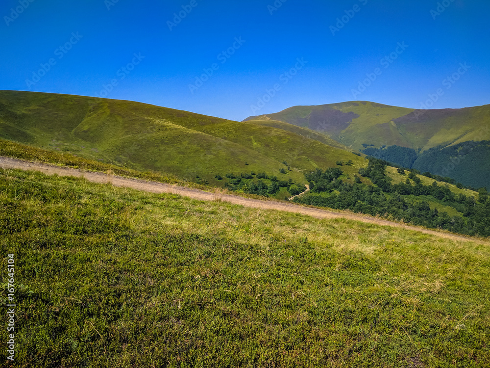 Background landscape with Ukrainian Carpathian Mountains in the Pylypets Background landscape with Ukrainian Carpathian Mountains in the Pylypets