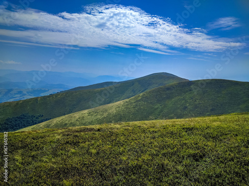 Background landscape with Ukrainian Carpathian Mountains in the Pylypets