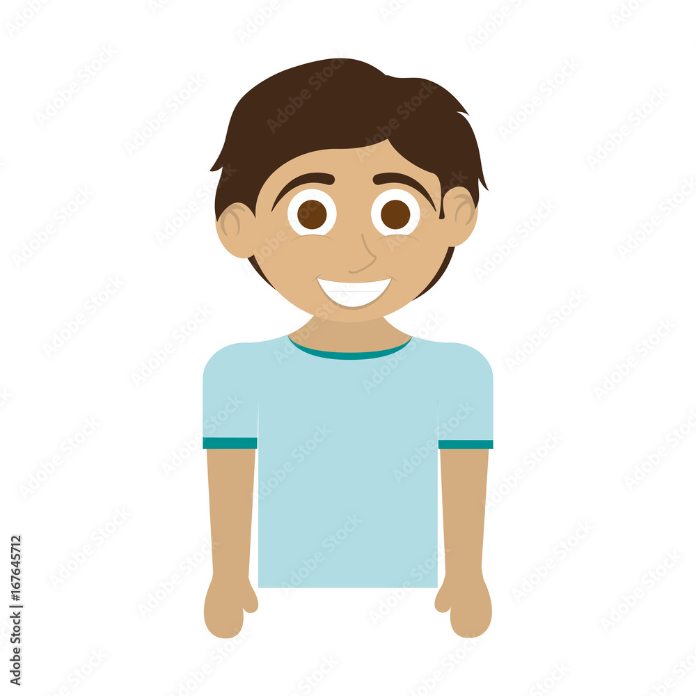 tan skin boy happy child icon image vector illustration design 