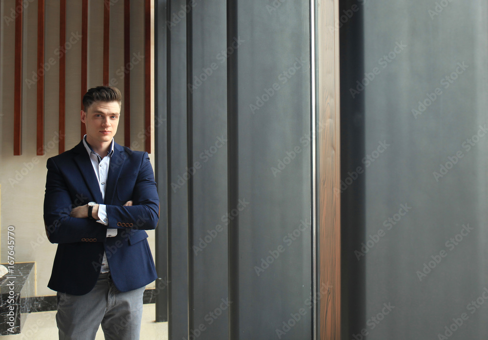 Portrait of smiling confident businessman in suit. Portrait of smiling confident businessman in suit.