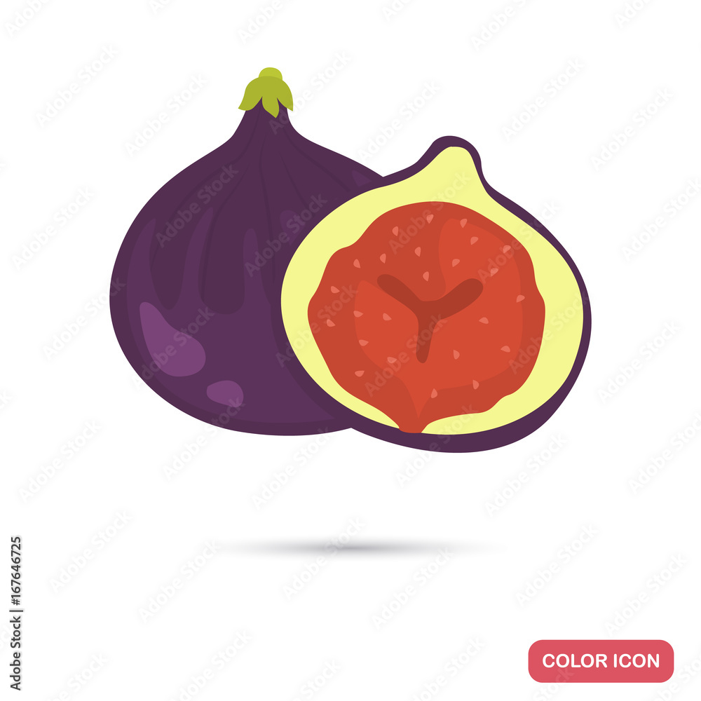 Fotografie Figs color flat icon for web and mobile design