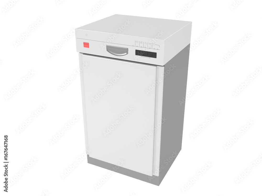 3d render isolated on white background dishwasher. 3d render isolated on white background dishwasher.