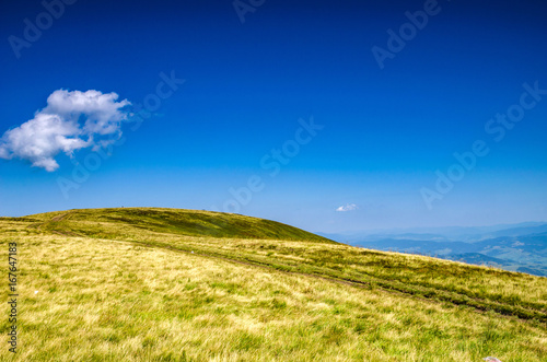 Background landscape with Ukrainian Carpathian Mountains in the Pylypets