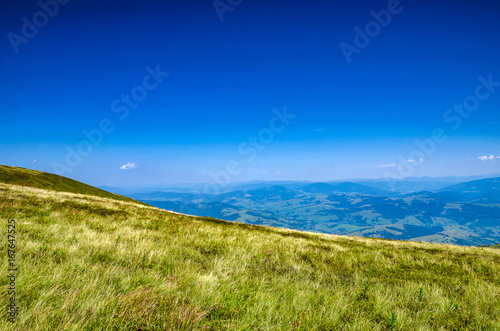 Background landscape with Ukrainian Carpathian Mountains in the Pylypets