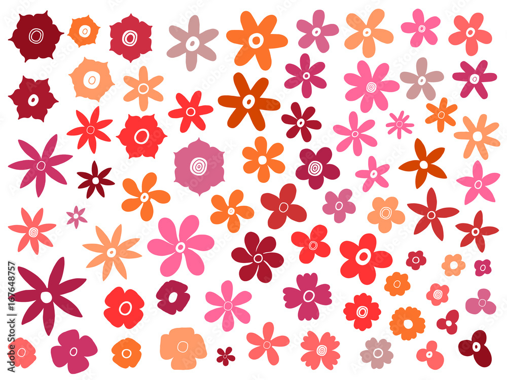 Fototapeta premium vector big set of silhouette flowers