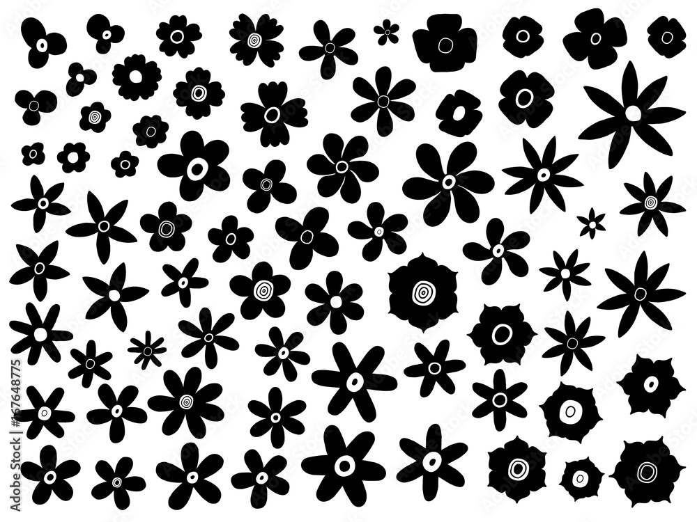 vector big set of silhouette flowers vector big set of silhouette flowers