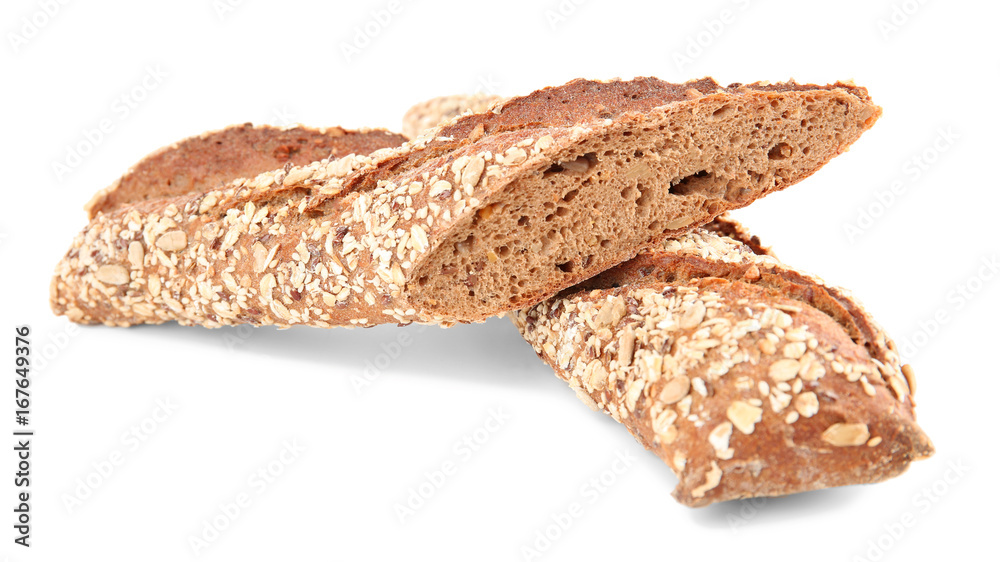 Tasty loaf of bread on white background Tasty loaf of bread on white background