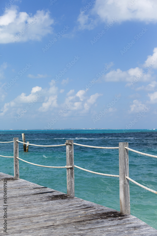 View to the sea from the wooden pier. View to the sea from the wooden pier.
