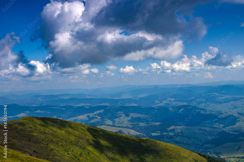 Background landscape with Ukrainian Carpathian Mountains in the Pylypets Background landscape with Ukrainian Carpathian Mountains in the Pylypets