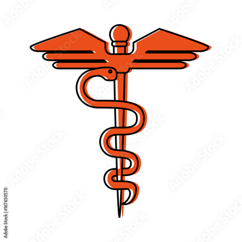 asclepius rod healthcare icon image vector illustration design 