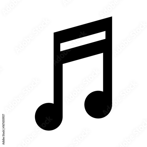 quaver music note icon image vector illustration design 