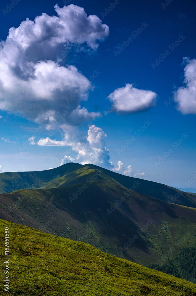 Background landscape with Ukrainian Carpathian Mountains in the Pylypets Background landscape with Ukrainian Carpathian Mountains in the Pylypets