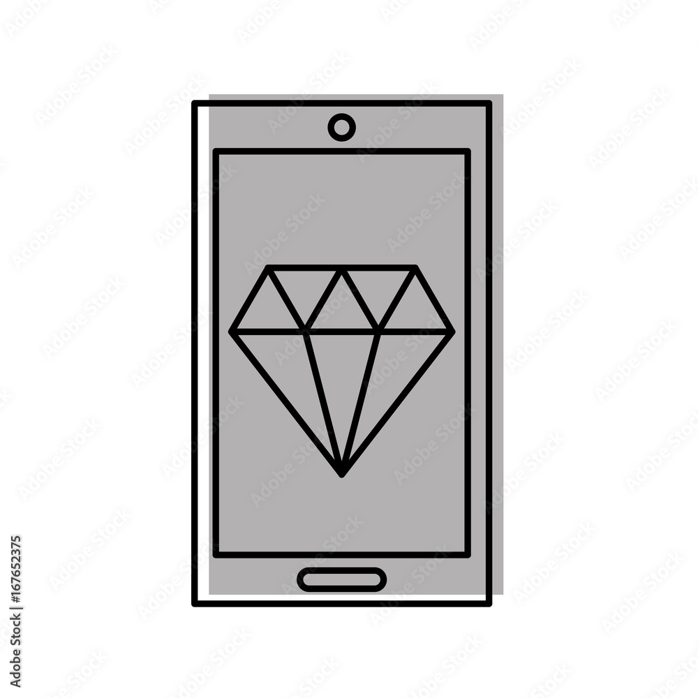 smartphone with luxury diamond isolated icon vector illustration design