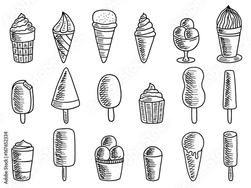 hand drawn illustration of ice cream