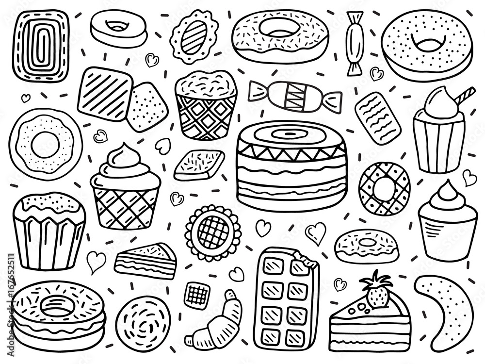 vector set of sweets