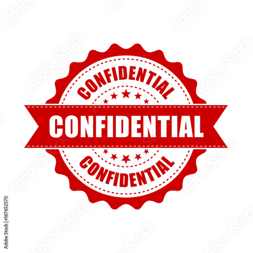 Confidential grunge rubber stamp. Vector illustration on white background. Business concept confidential secret stamp pictogram.