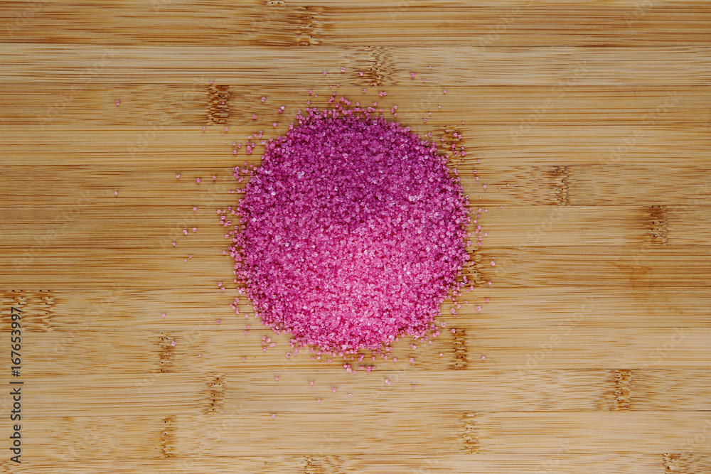 Pink colored shimmer sugar, for baking / cake / dessert ingredients.