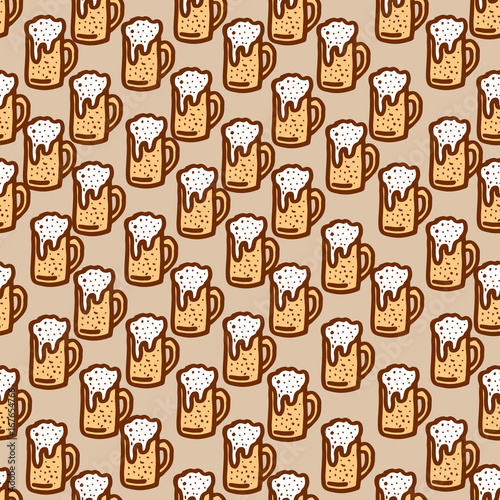 seamless pattern on a beer theme