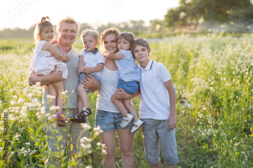 Large family on a walk