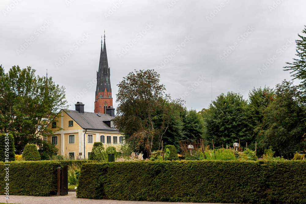 Uppsala's main landmark - The Cathedral (Uppsala domkyrka) and Carl Linnaeus Garden