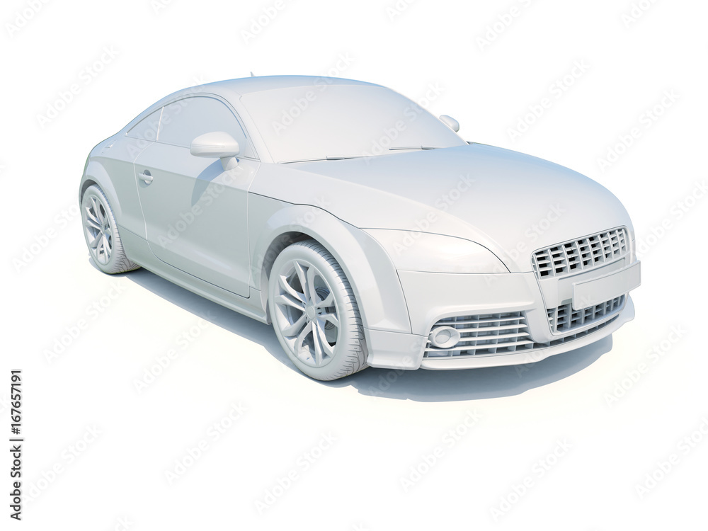 3d Car White Blank Template