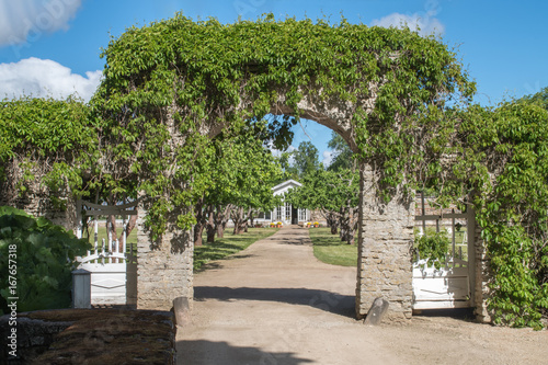 Gate of old garden. summer