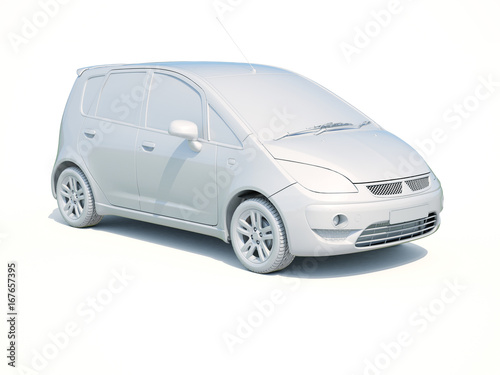 3d Car White Blank Template