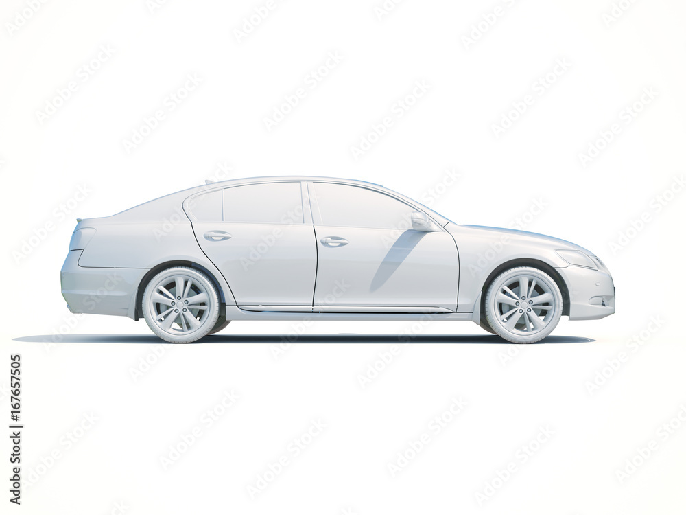 3d Car White Blank Template