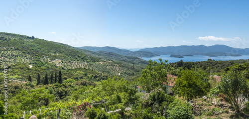 Panoramic view of Milina village, Pellion, Greece