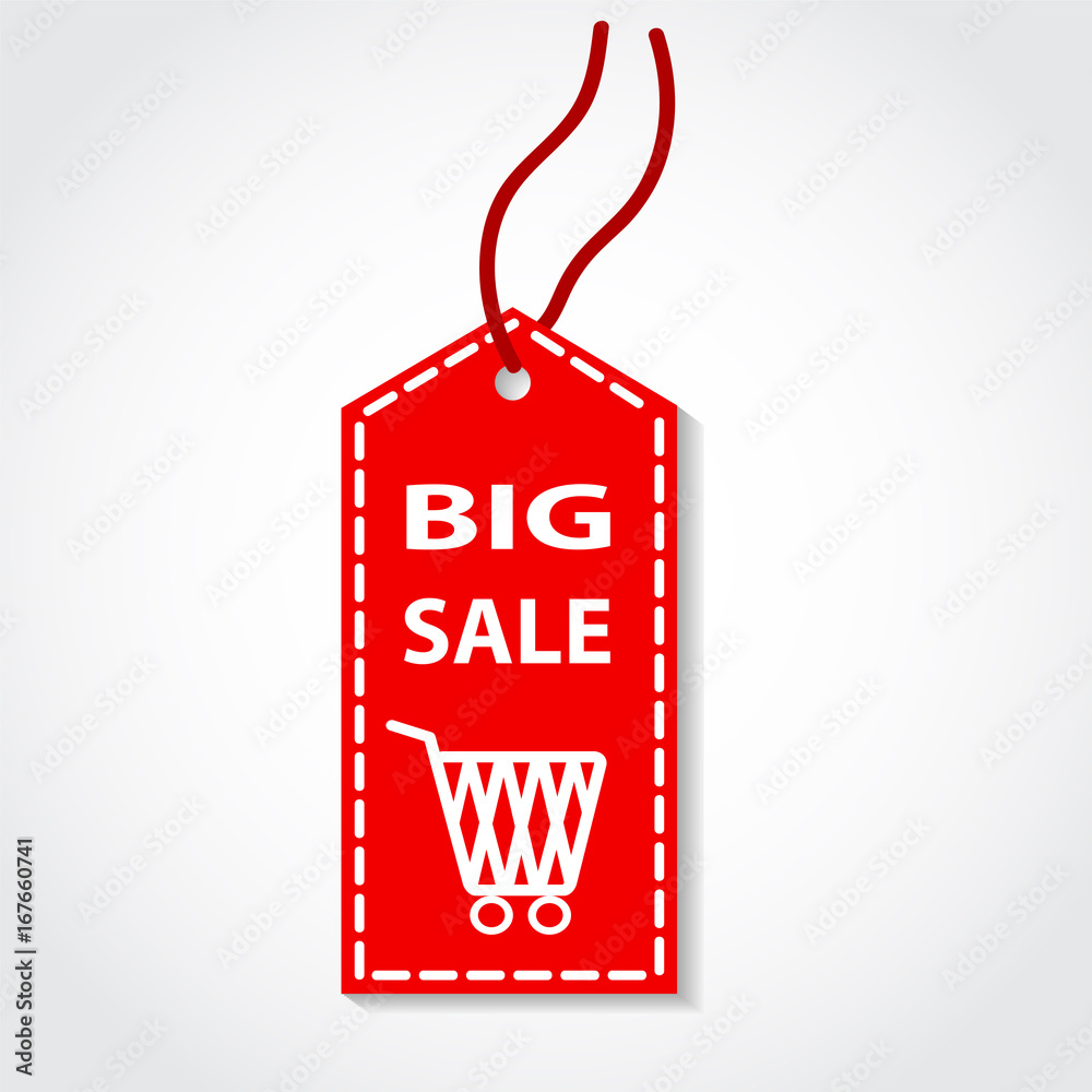 red tag big sale shopping online design, vector illustration eps10 graphic