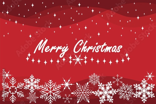 Merry Christmas greeting card with Snowflakes, vector illustration.