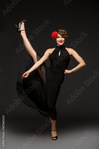 girl dancer in tango dress