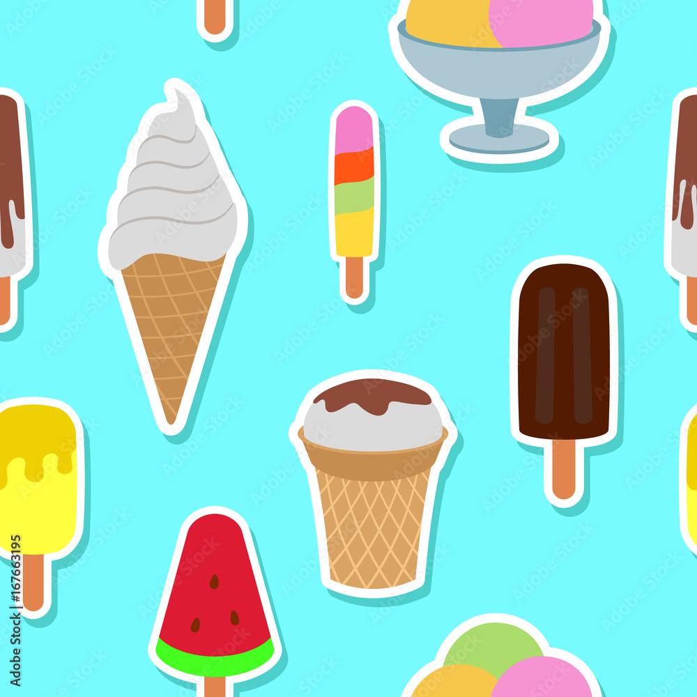 Seamless pattern with ice cream for your design Seamless pattern with ice cream for your design