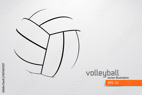 Silhouette of volleyball ball.