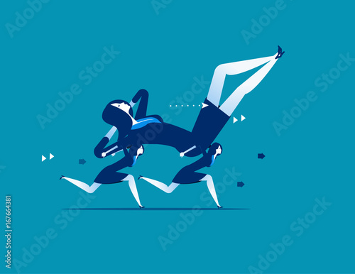 Laziness. Business people is carrying Boss. Concept business vector illustration.