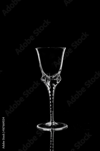 wine glass with a black foot