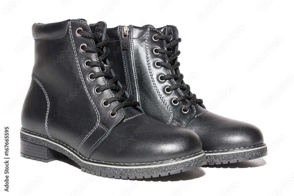 Female winter leather shoes