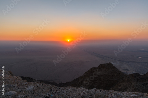Landscape View From Mountains of Desert During Sunset
