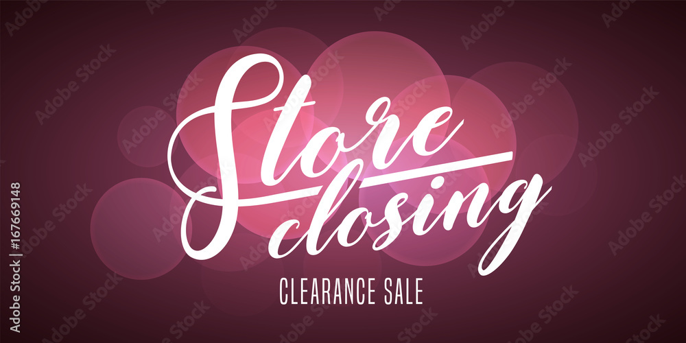 Vector lettering for store closing illustration