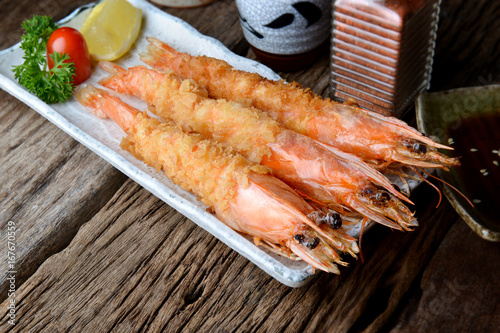 Deep fried shrimp in Japanese style or ebi furai.