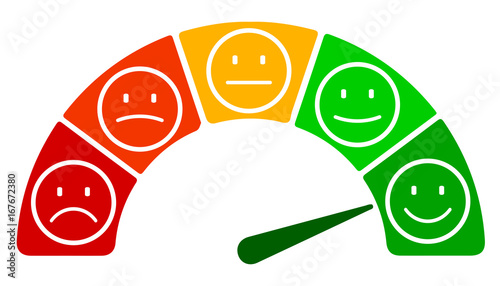 Scale speed, valuation by emoticons - stock vector