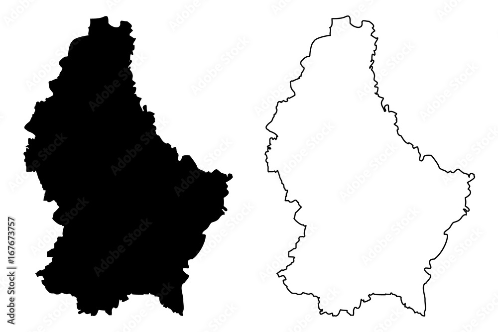 Luxemburg map vector illustration, scribble sketch Luxemburg